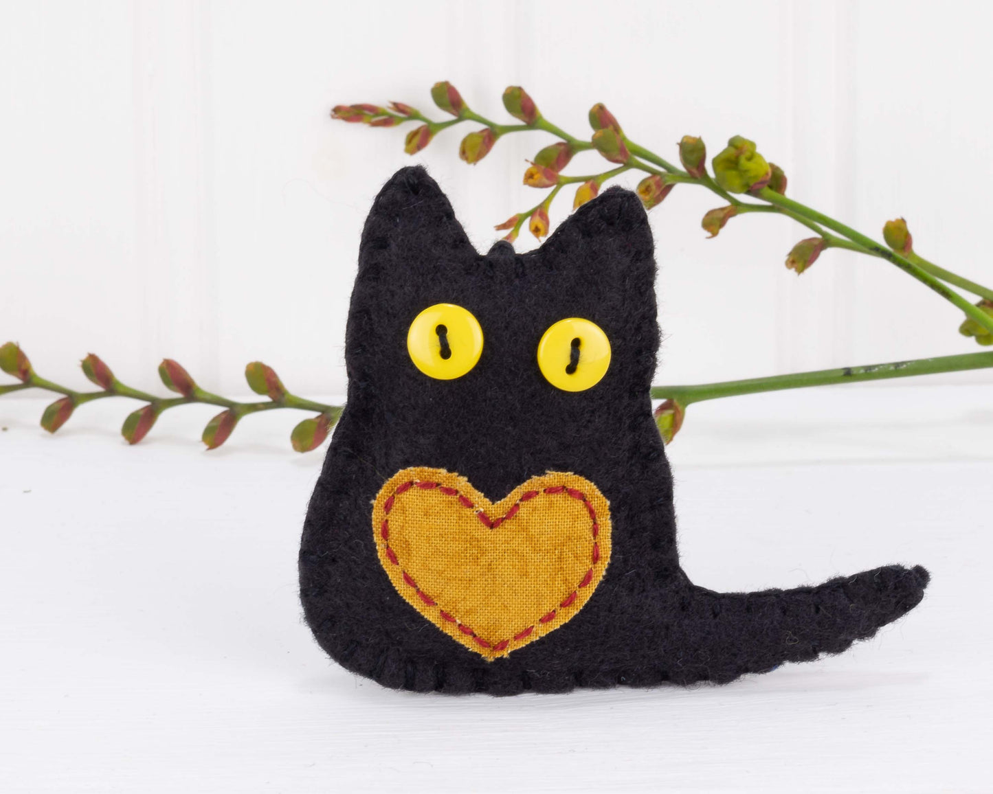 Black Cat Felt Ornaments