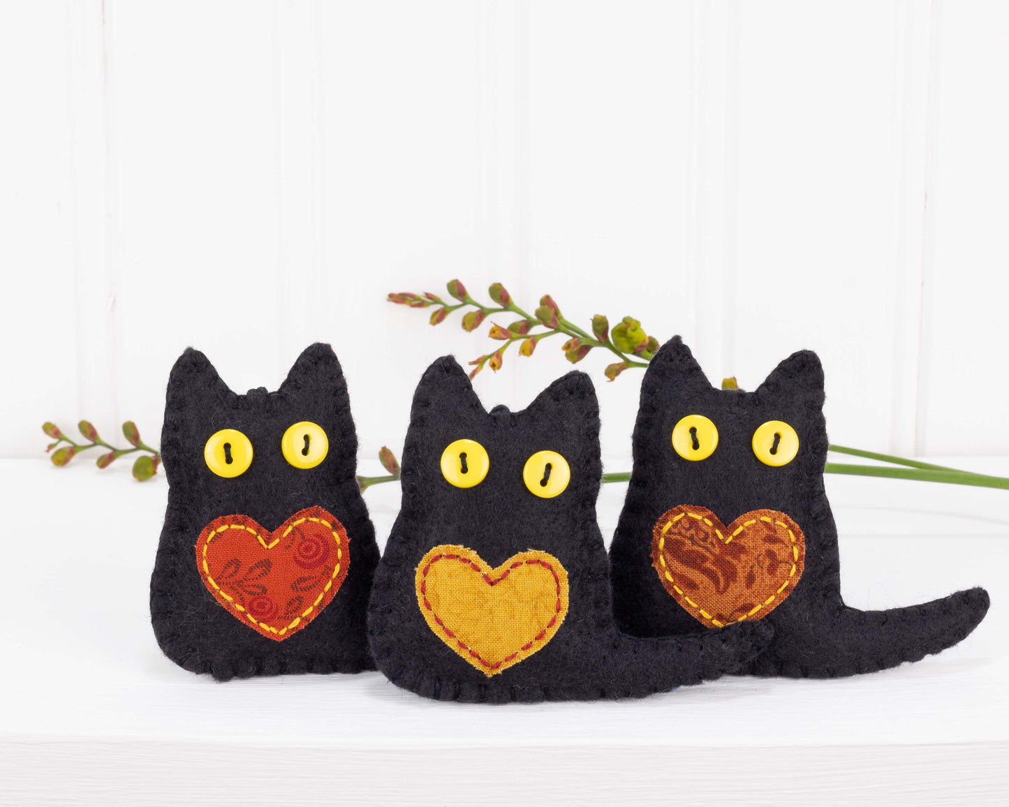 Black Cat Felt Ornaments