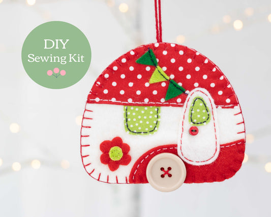 Vintage caravan felt ornament kit