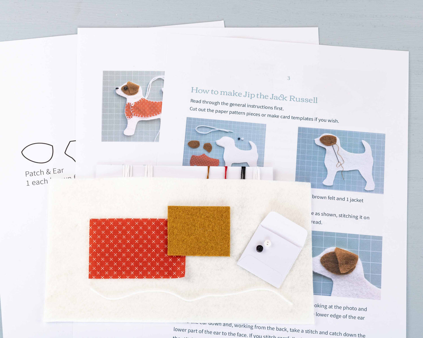 Jip the Jack Russell felt sewing kit