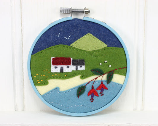 Miniature landscape embroideries