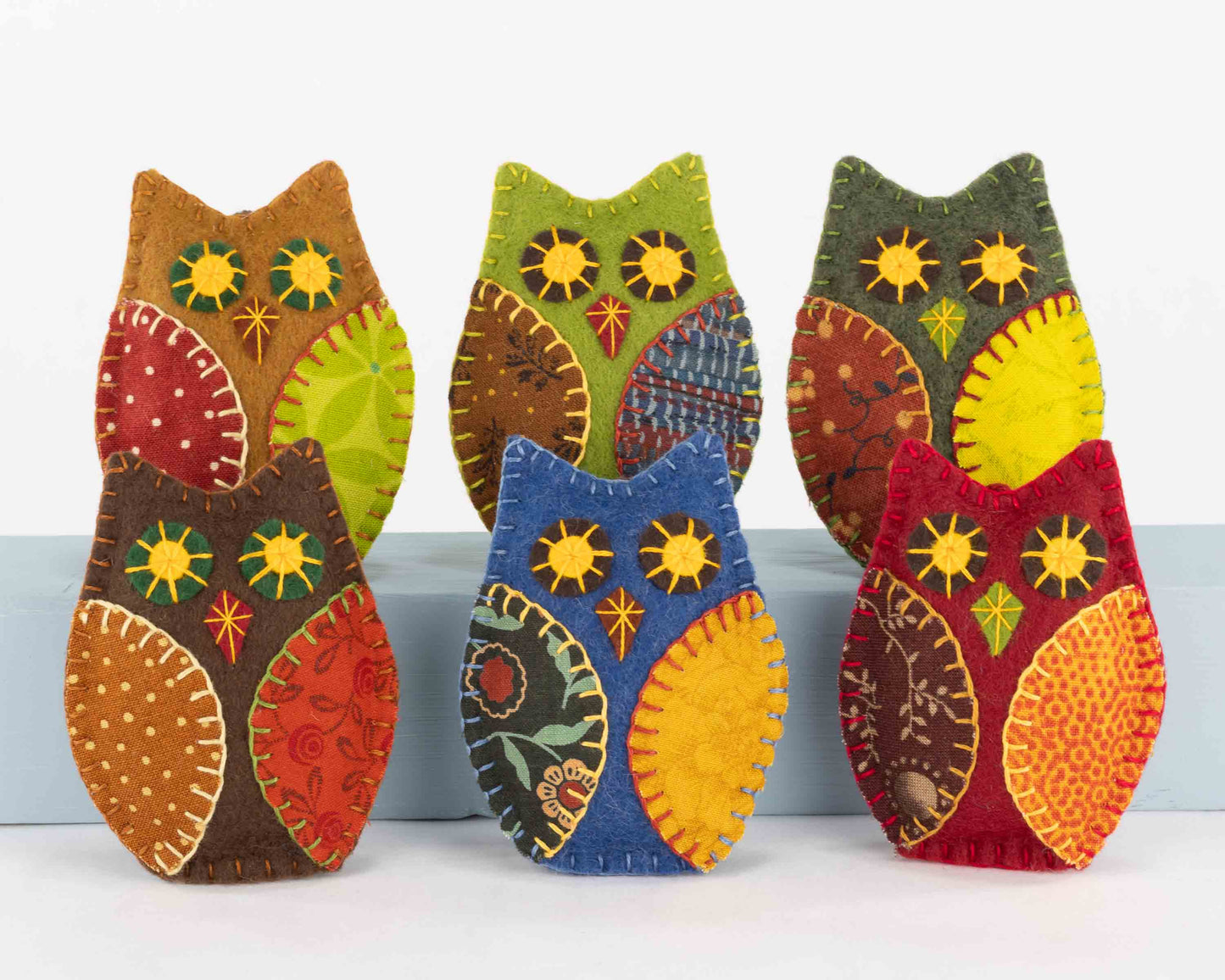 Felt owl ornament sewing pattern