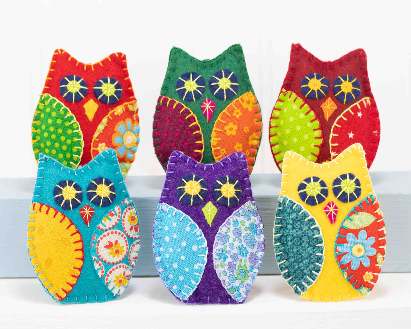Felt owl ornament sewing pattern