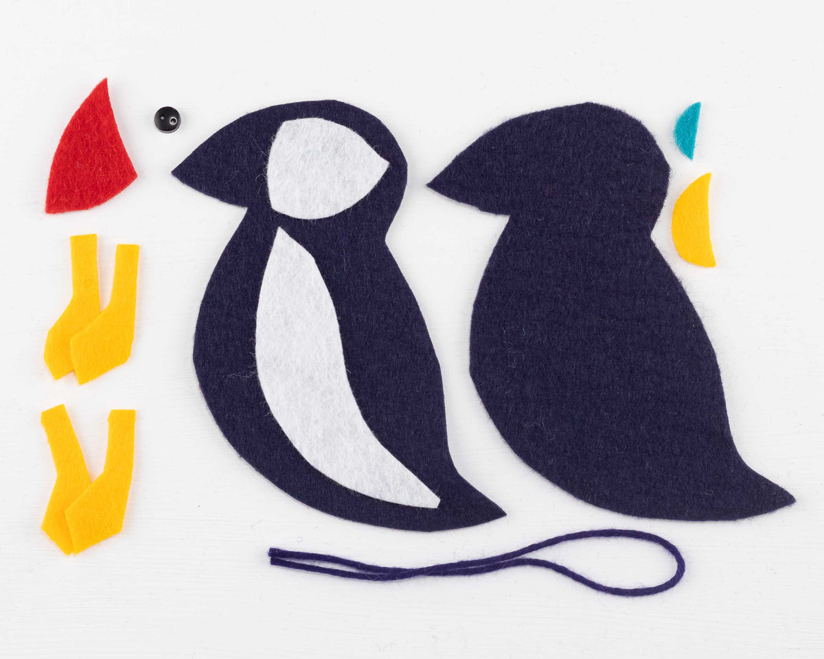 Puffin Felt Ornament Sewing Pattern