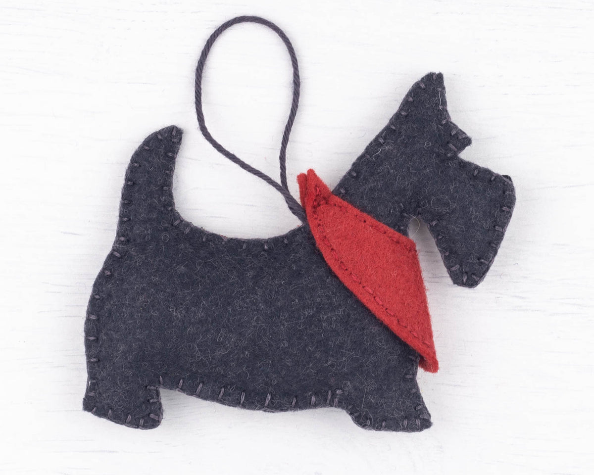 Scottie Dog Felt Ornament