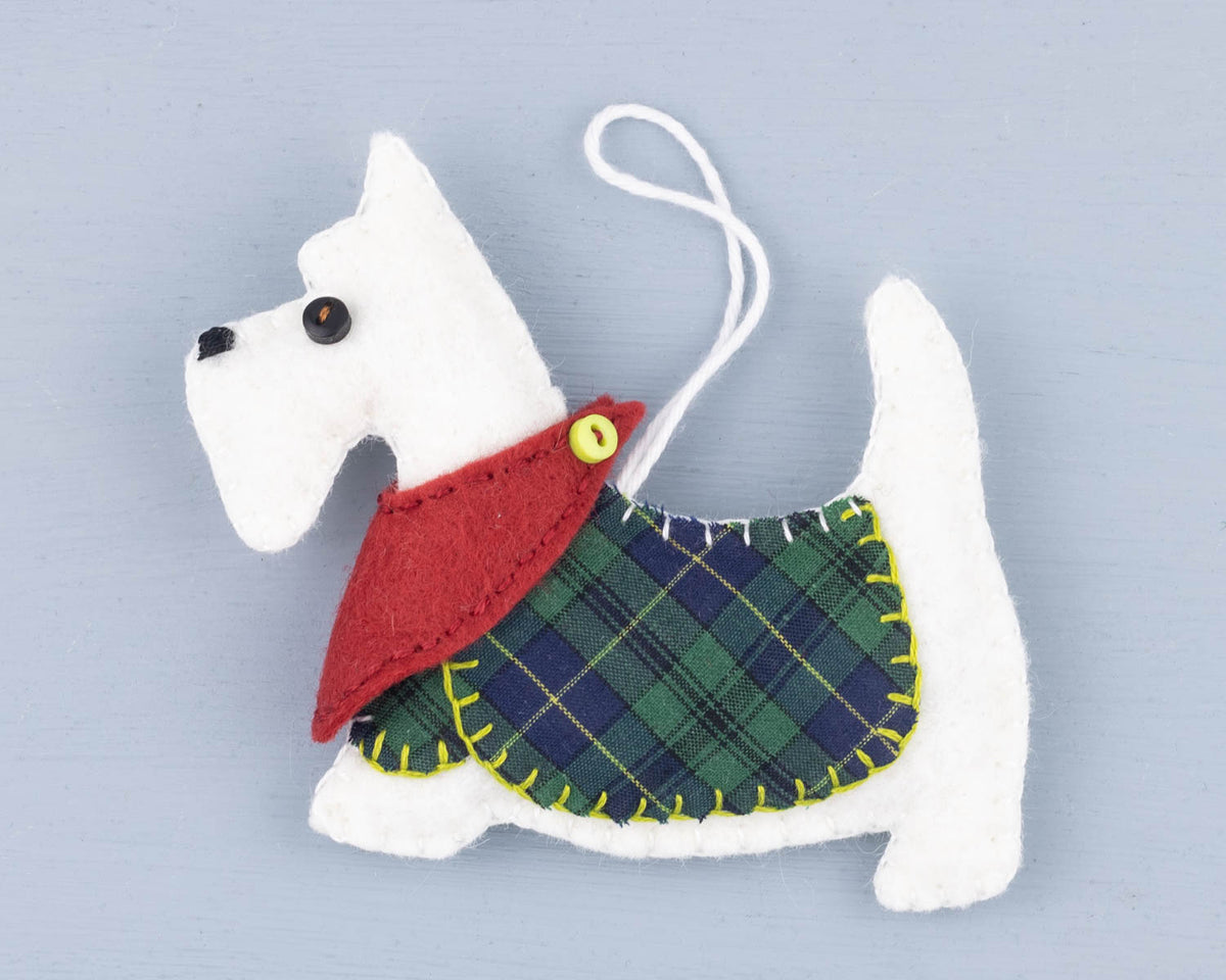 Scottie Dog Felt Ornament