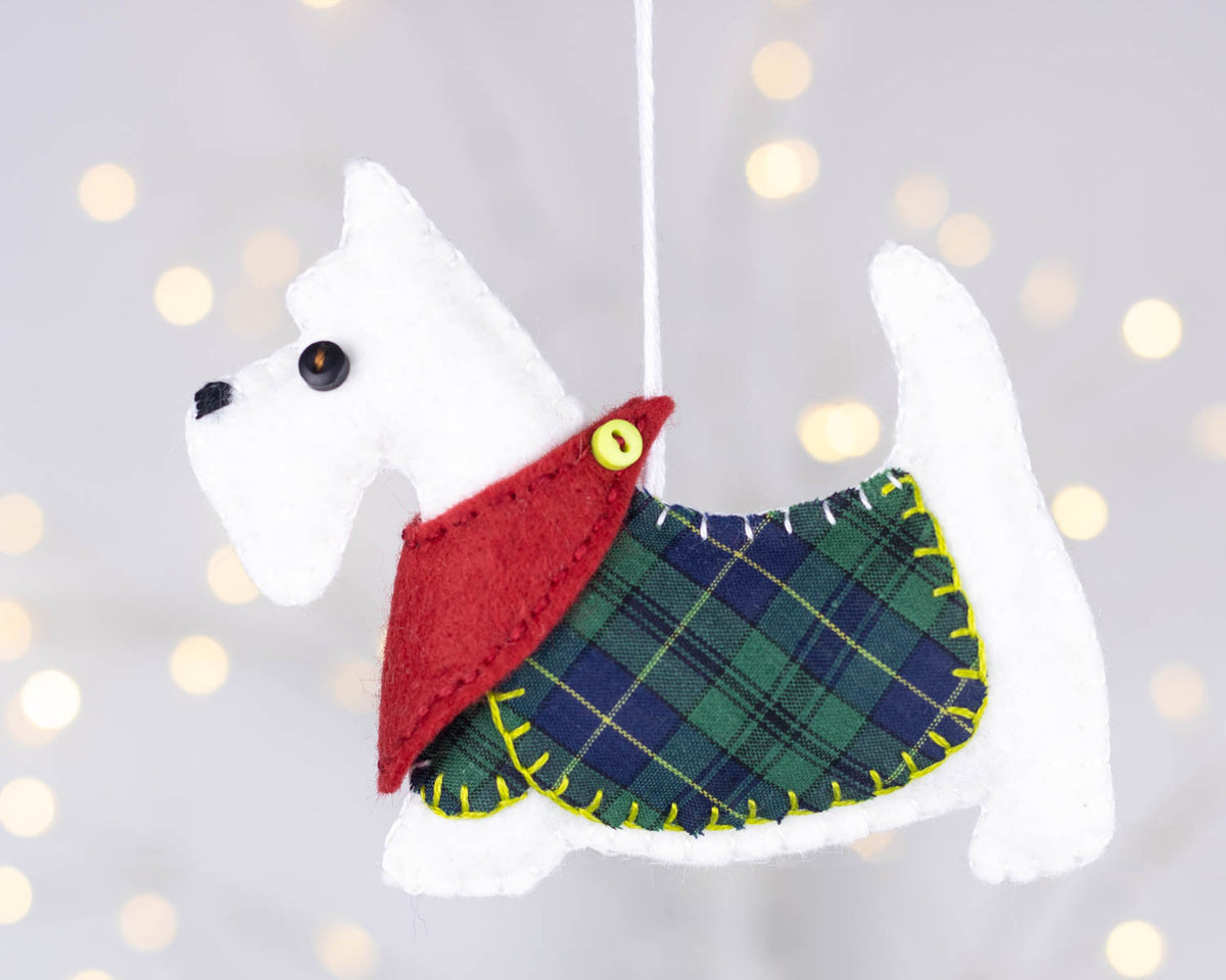 Scottie Dog Felt Ornament
