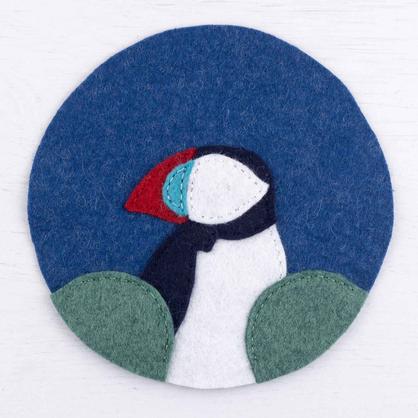 Puffin Hoop-framed Embroidery Pattern