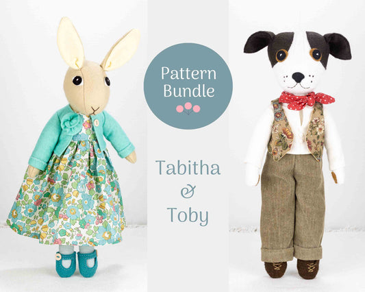 Toby Dog & Tabitha Rabbit Doll Pattern Bundle