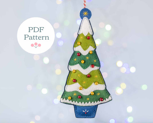 Christmas Tree Felt Ornament Sewing Pattern