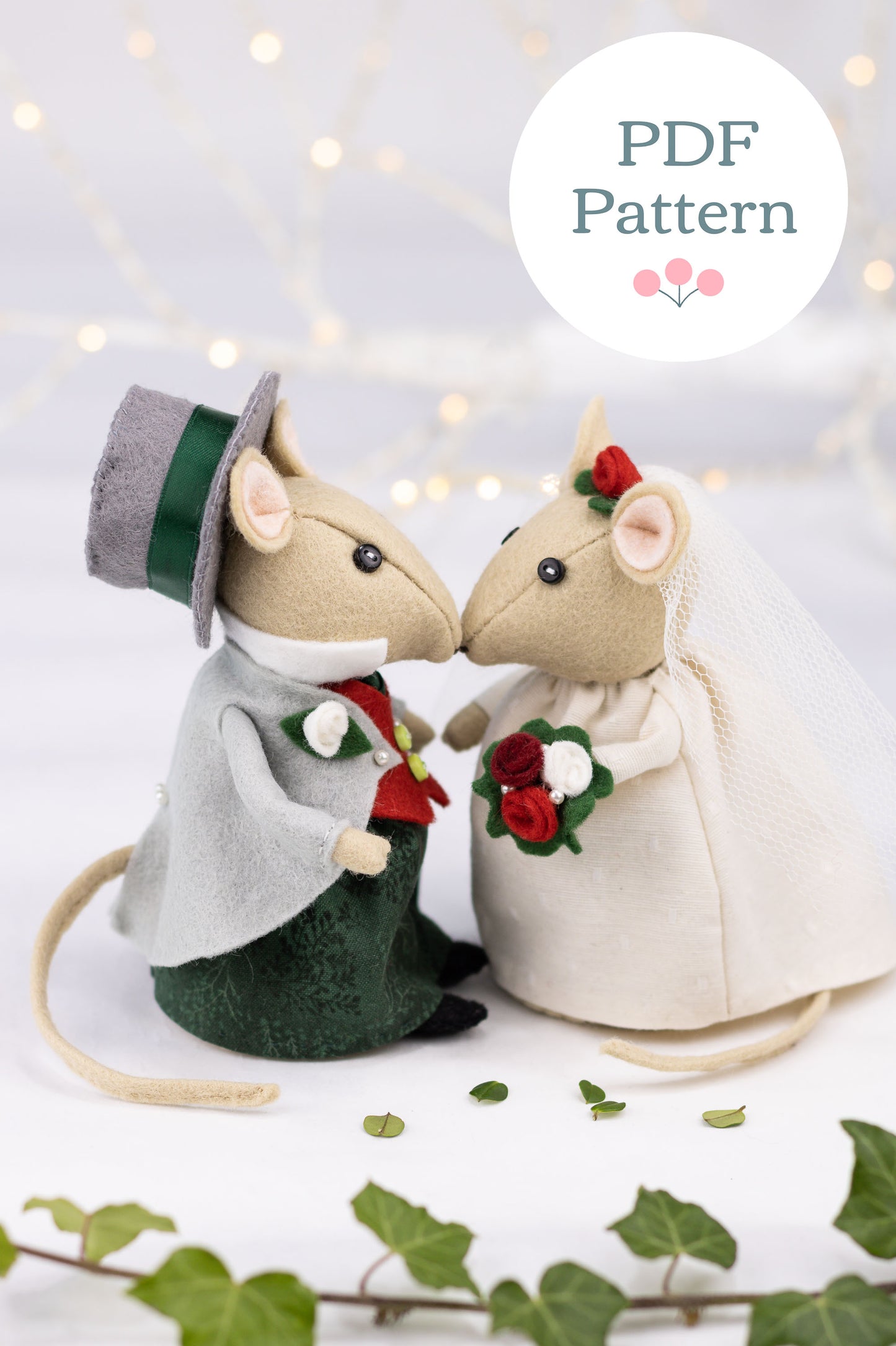 Mice Wedding Cake Topper Sewing Pattern