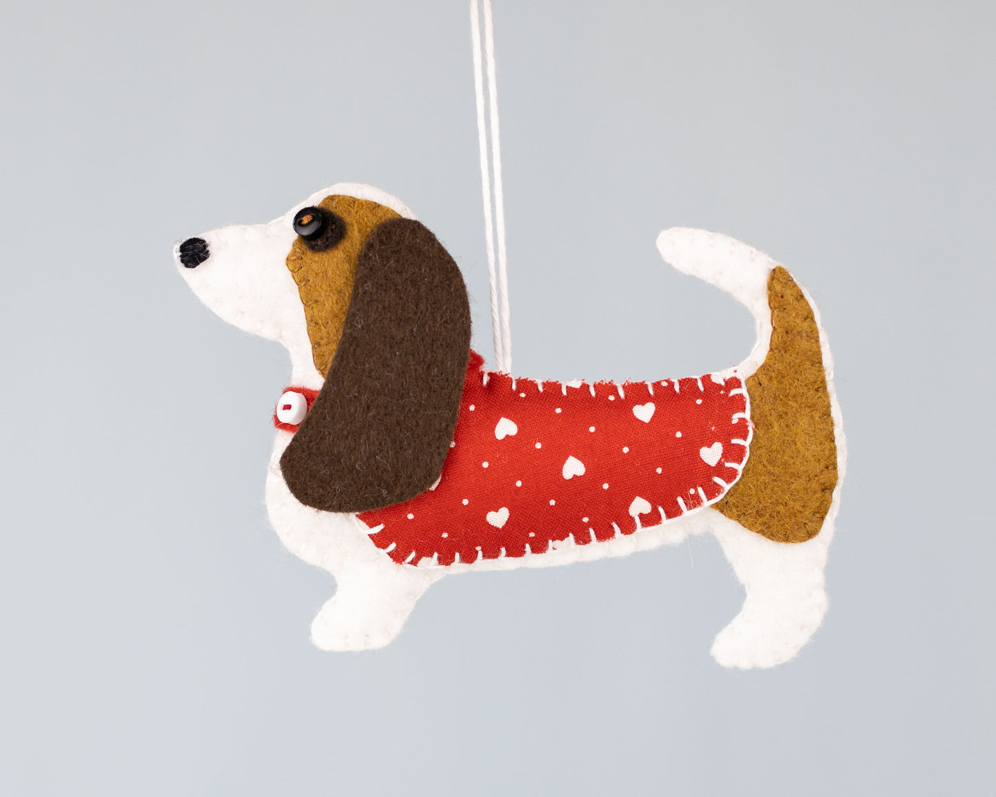 Basset Hound Felt Christmas Ornament Pattern