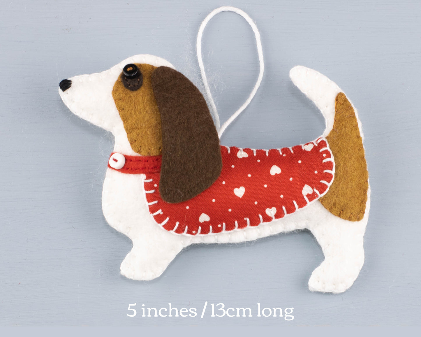 Basset Hound Felt Christmas Ornament Pattern