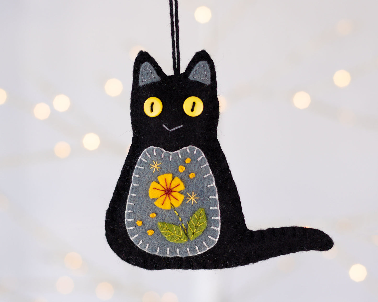 Black Cat Felt Ornament