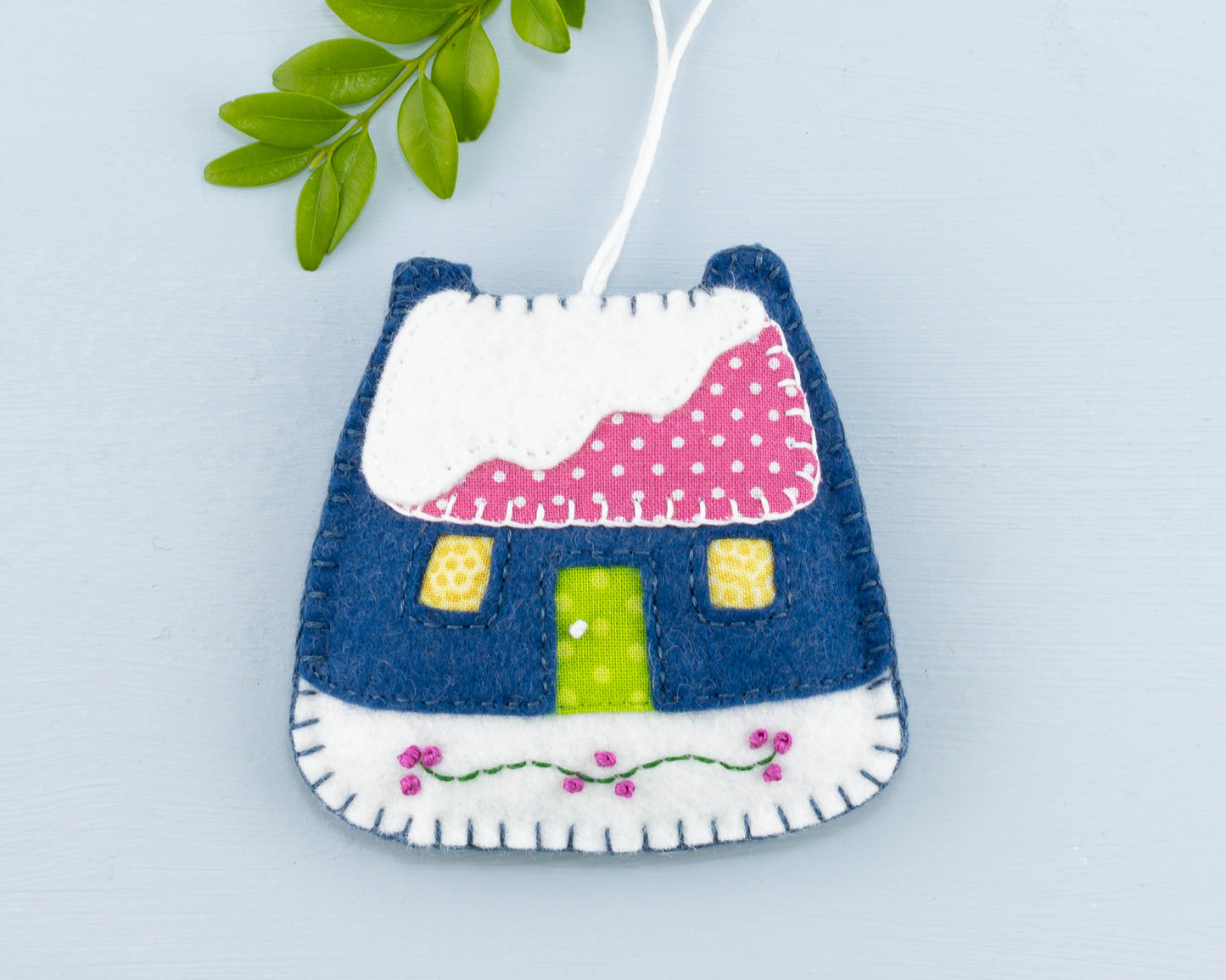 Vintage House Felt Christmas Ornament