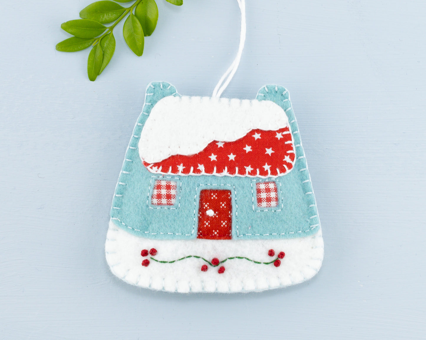 Vintage House Felt Christmas Ornament