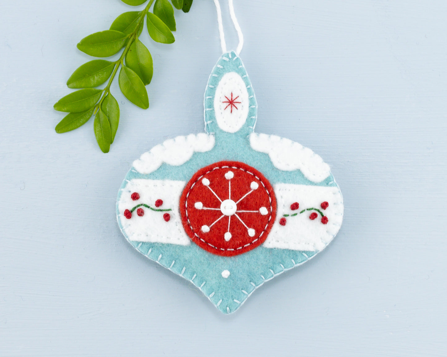 Set of 3 Retro Style Felt Christmas Ornaments