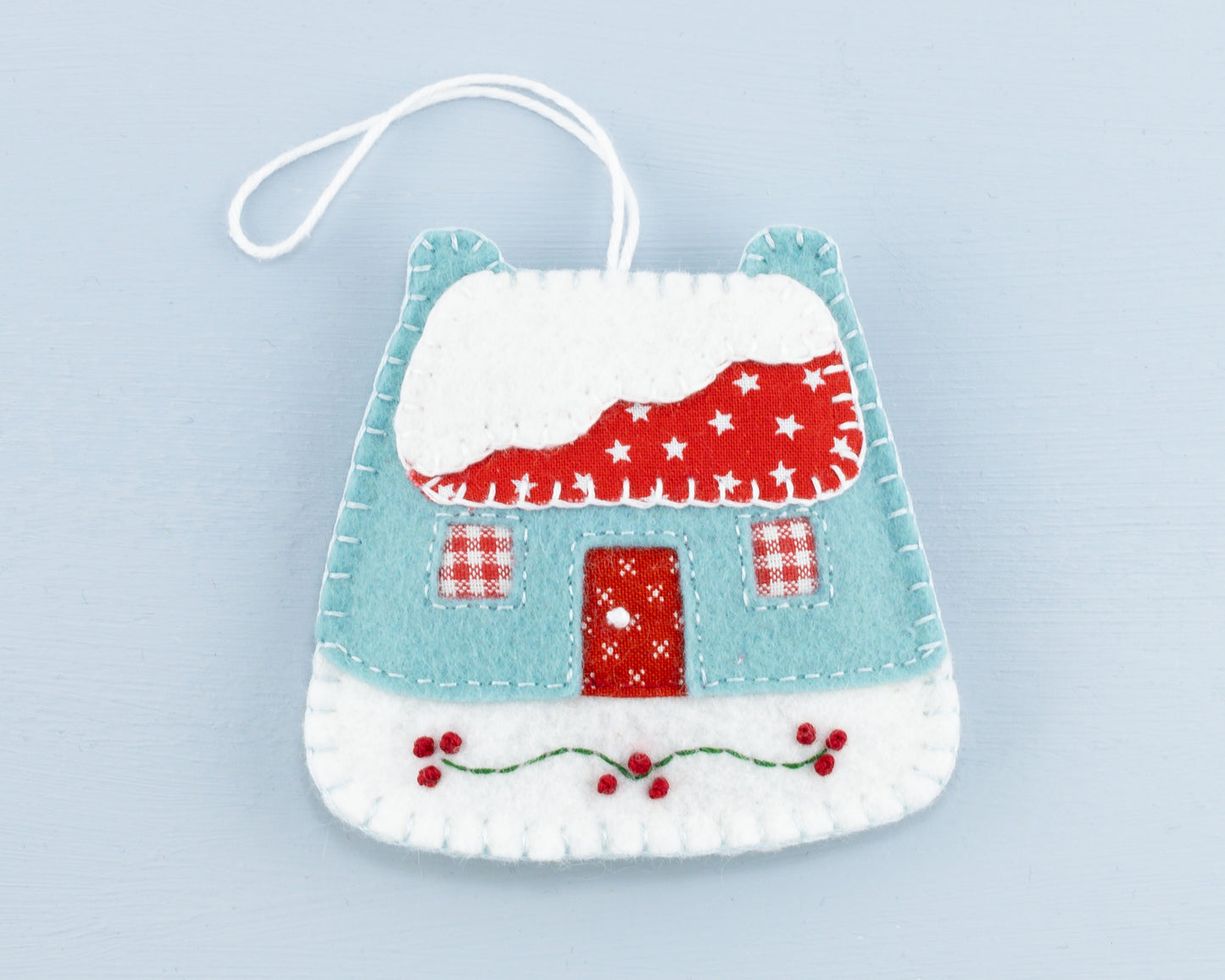 Vintage House Felt Christmas Ornament