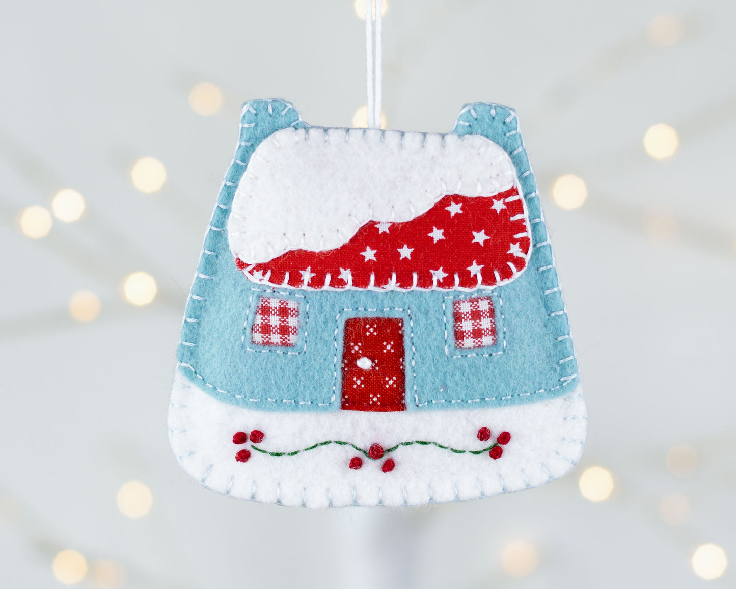 Vintage House Felt Christmas Ornament