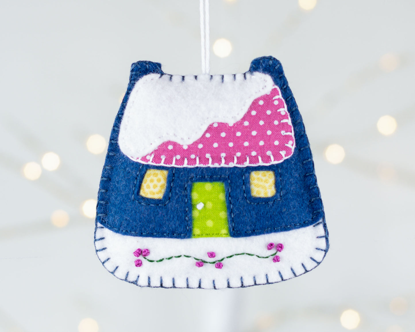 Colourful House Felt Christmas Ornament