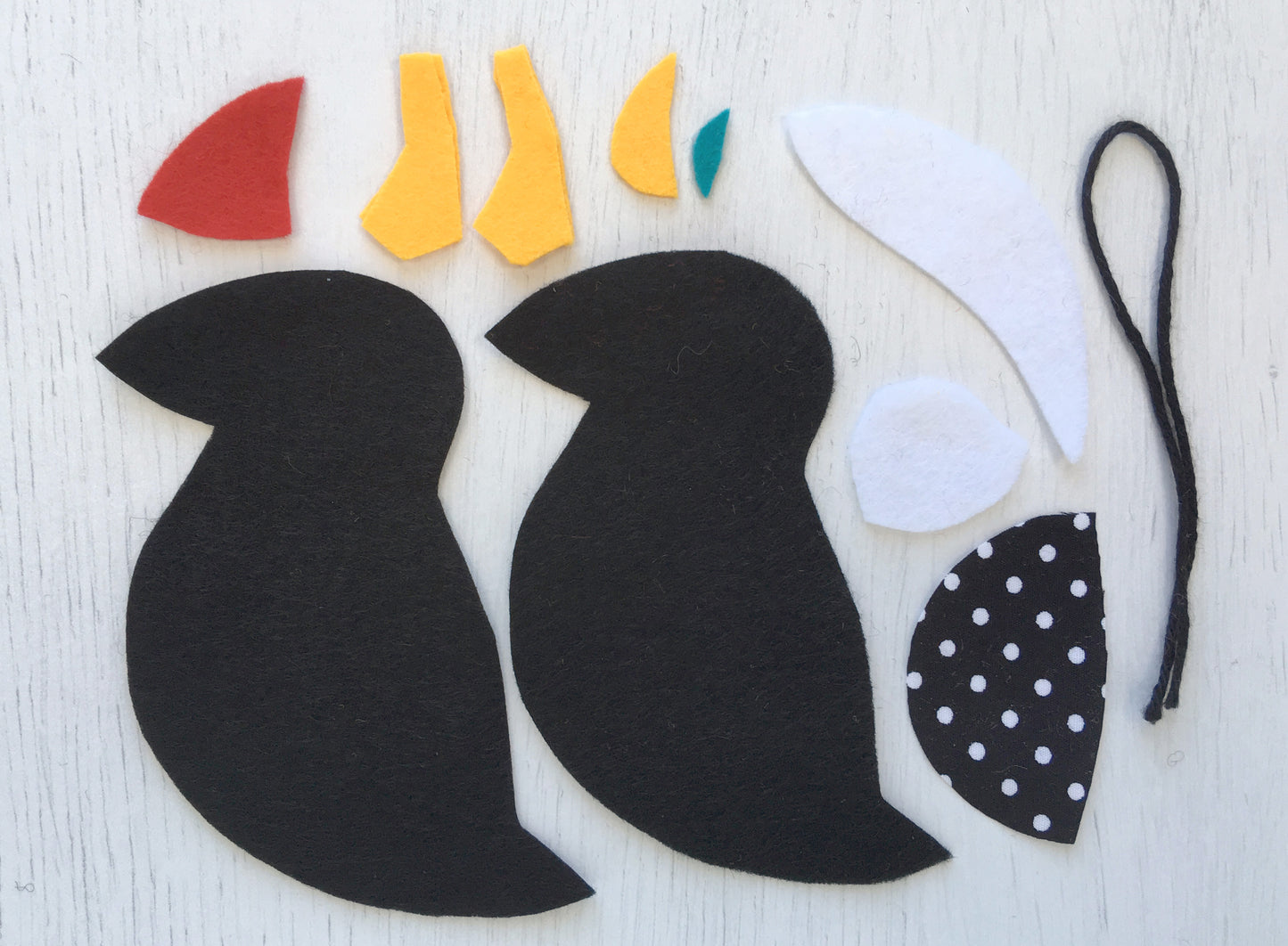 Puffin Ornament Felt Sewing Pattern