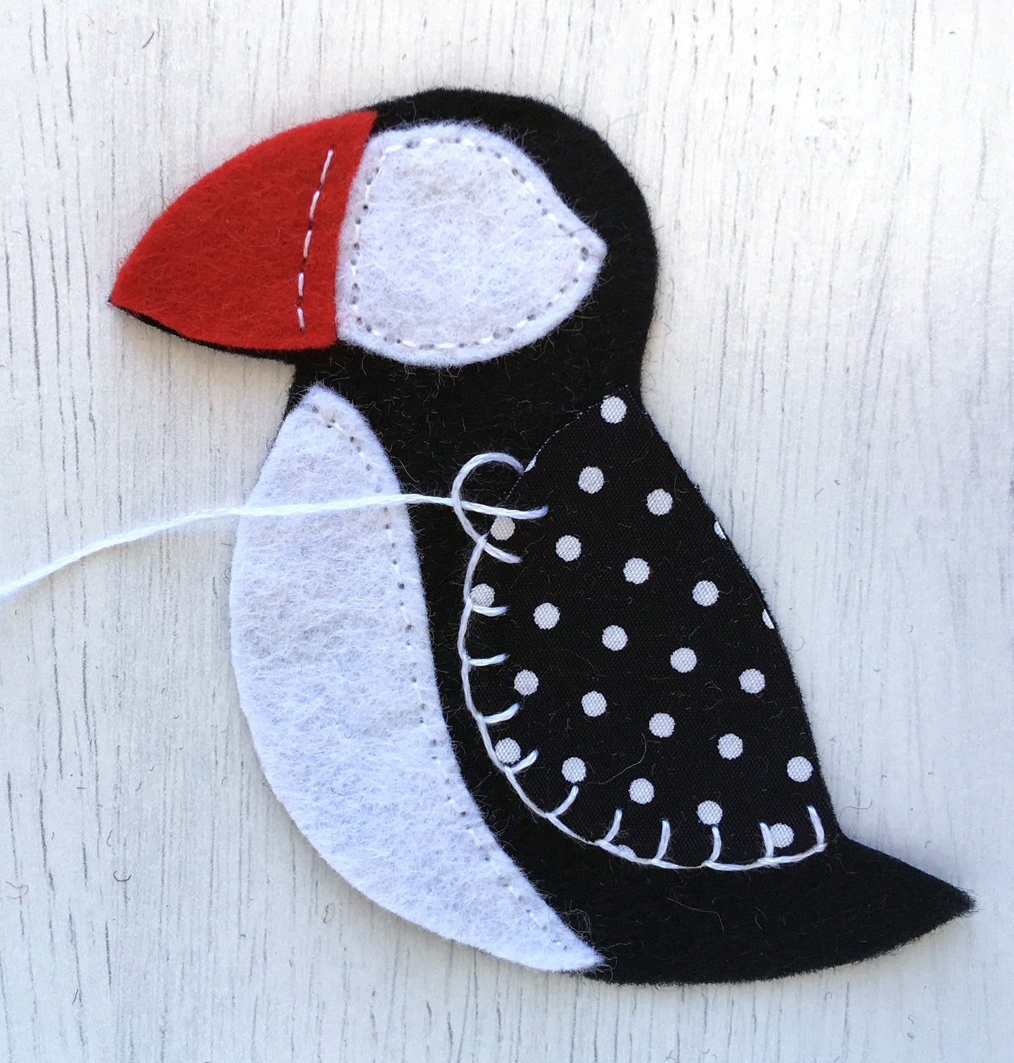 Puffin Ornament Felt Sewing Pattern