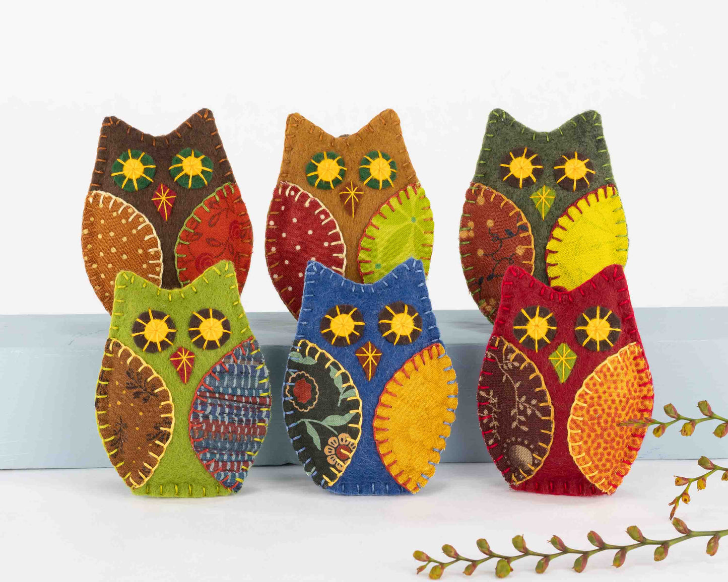 Autumn Owl Felt Ornaments
