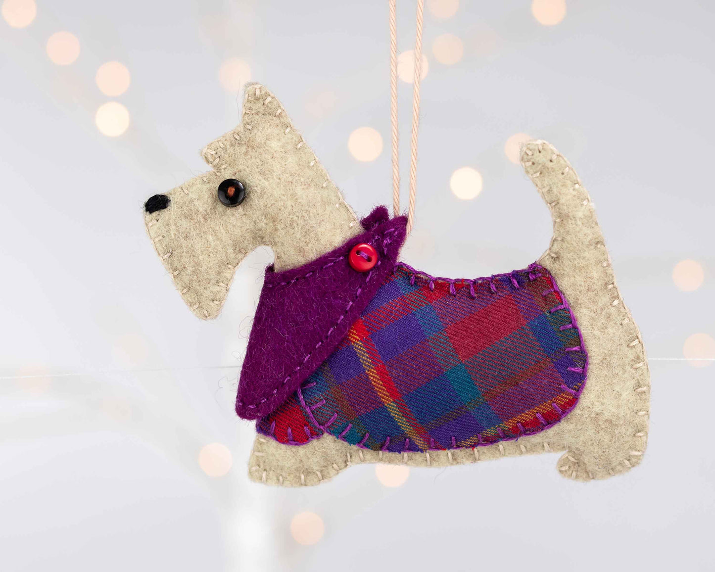 Bonnie the Scottie Dog Felt Ornament