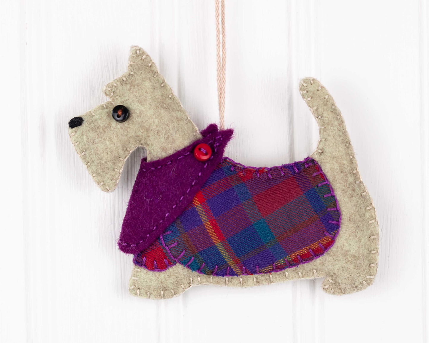 Bonnie the Scottie Dog Felt Ornament