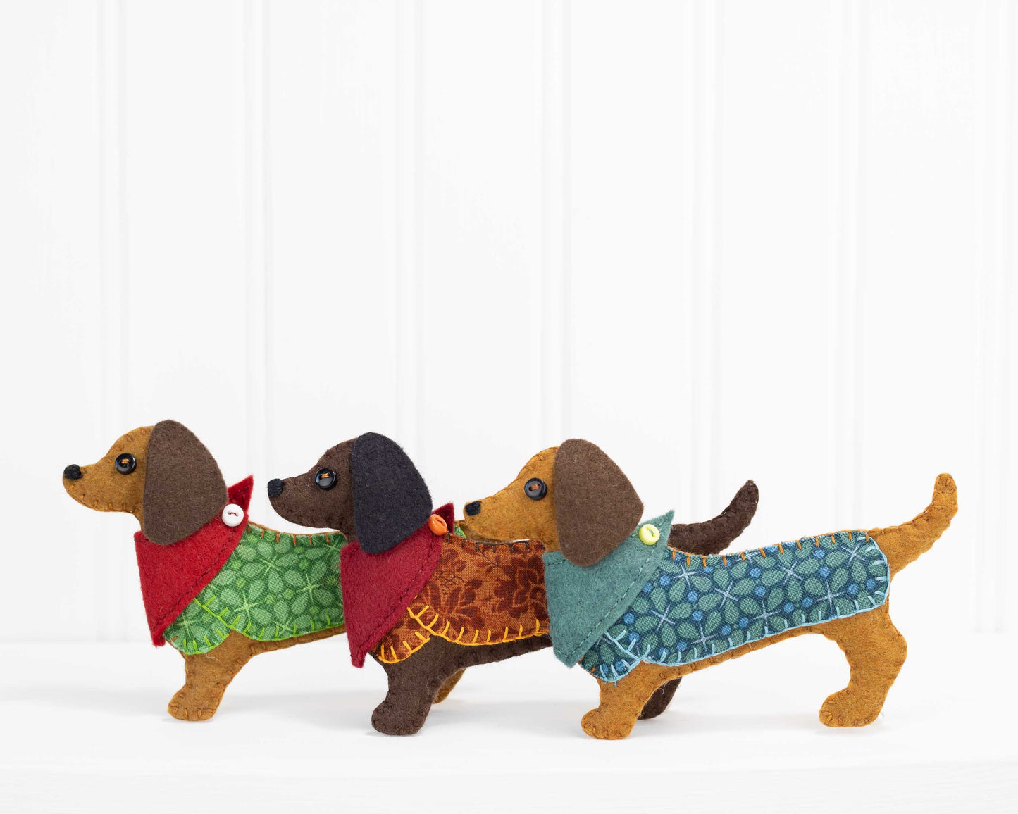 Mitzi the Dachshund Felt Christmas Ornament