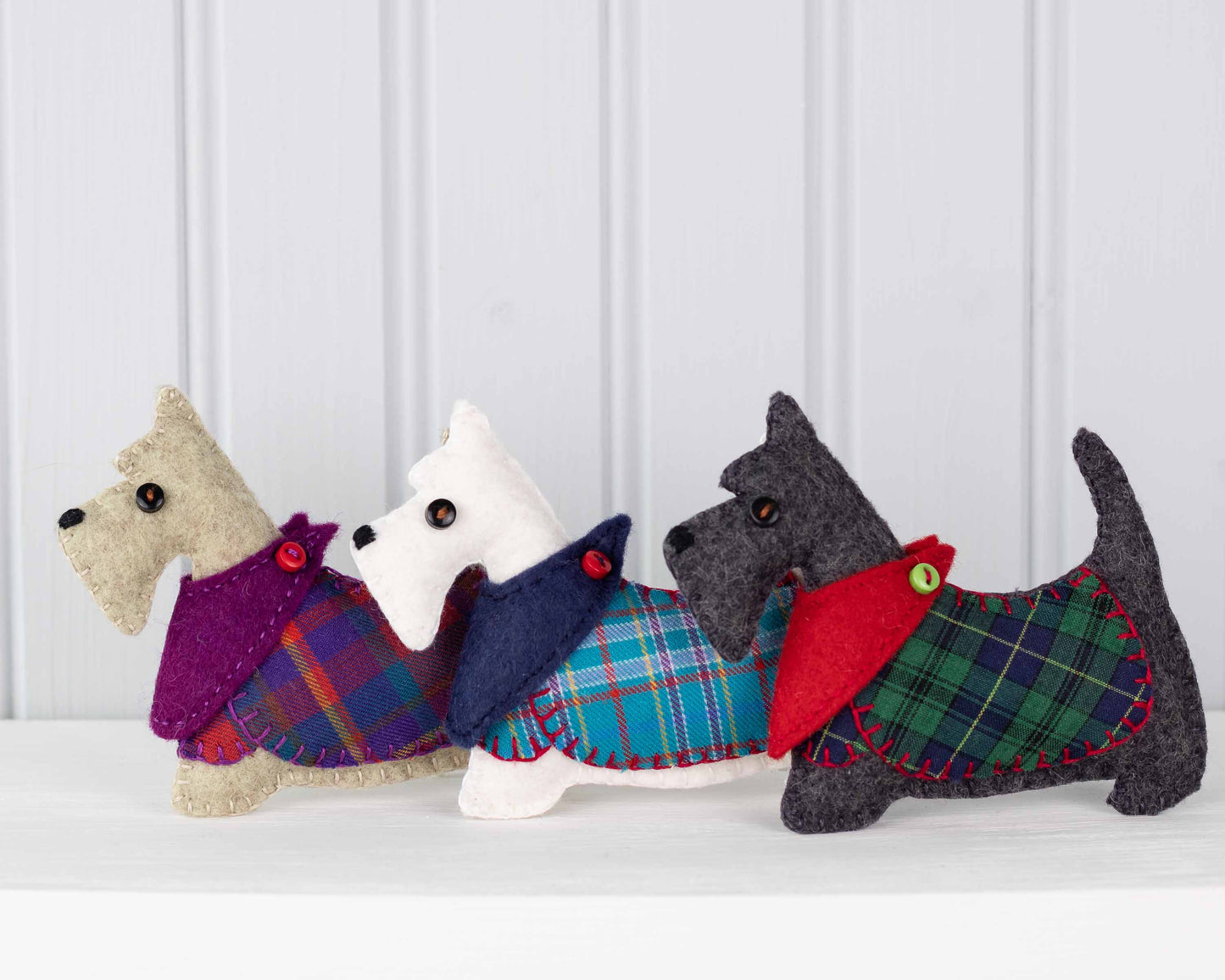 Bonnie the Scottie Dog Felt Ornament