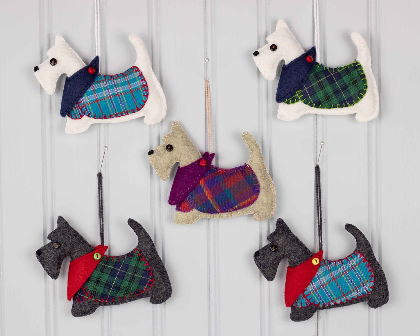 Bonnie the Scottie Dog Felt Ornament