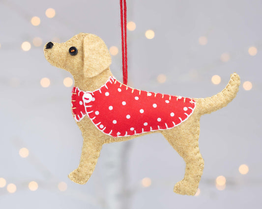 Golden Labrador Dog Felt Christmas Ornament