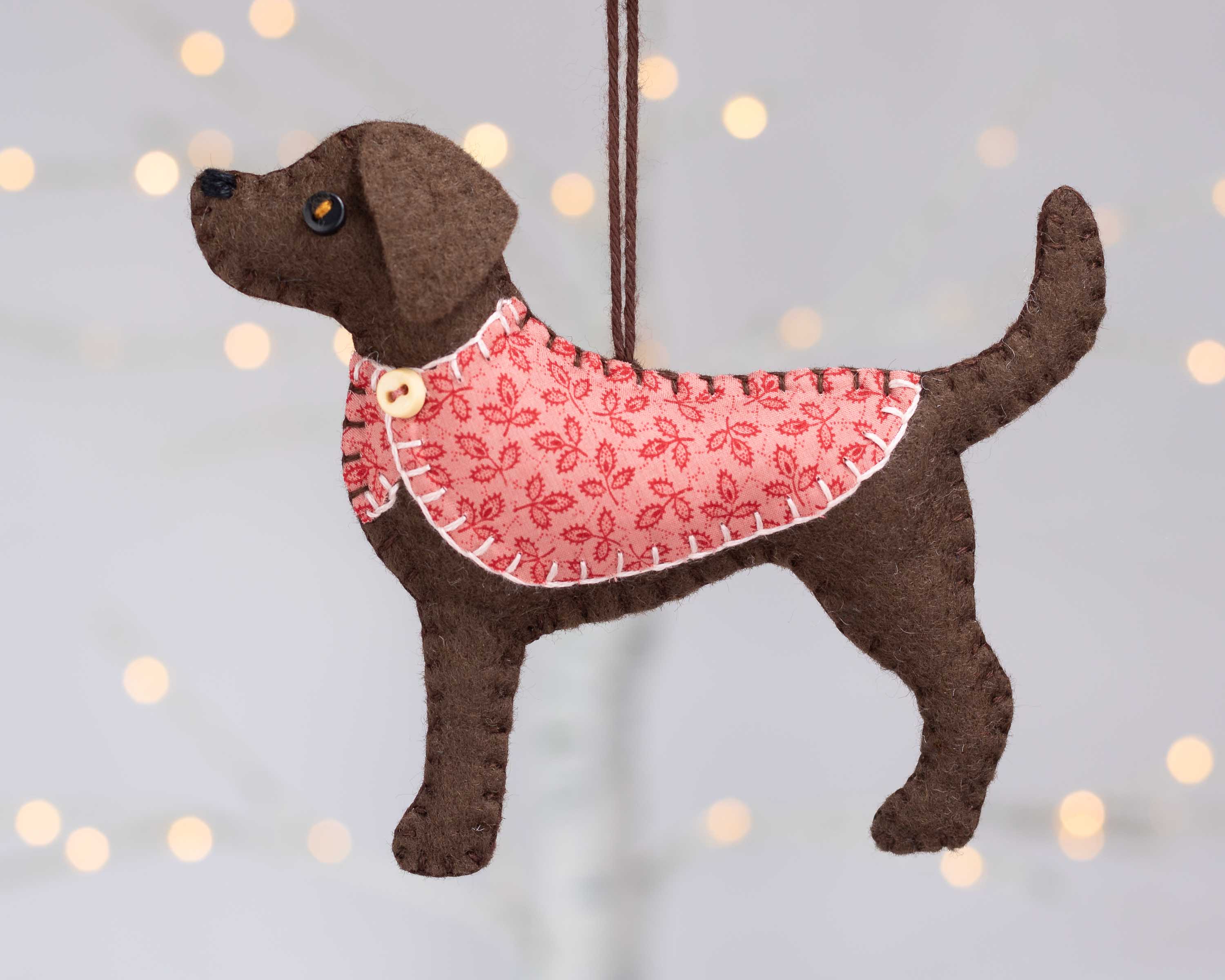 Felt dog 2025 christmas ornaments