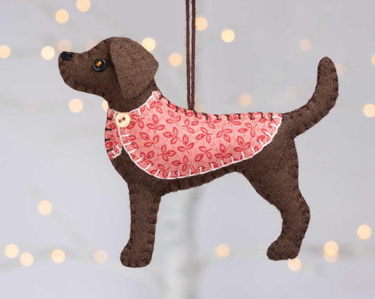 Chocolate Labrador Christmas Ornament