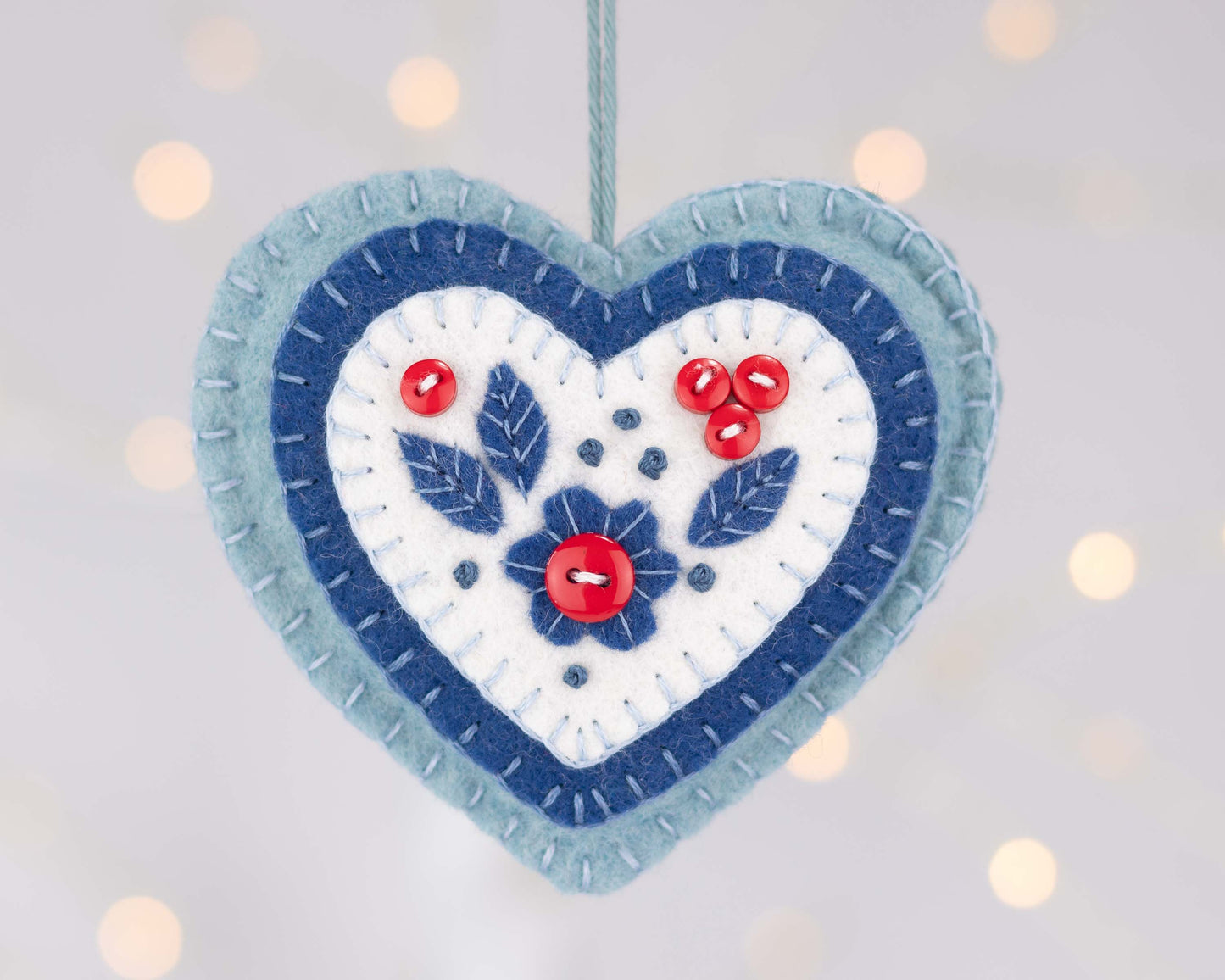 Nordic Christmas Collection Set of Three Felt Ornaments