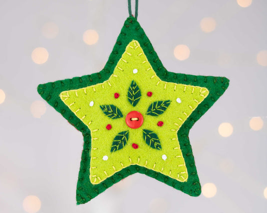 Star Christmas Ornament in Red and Green