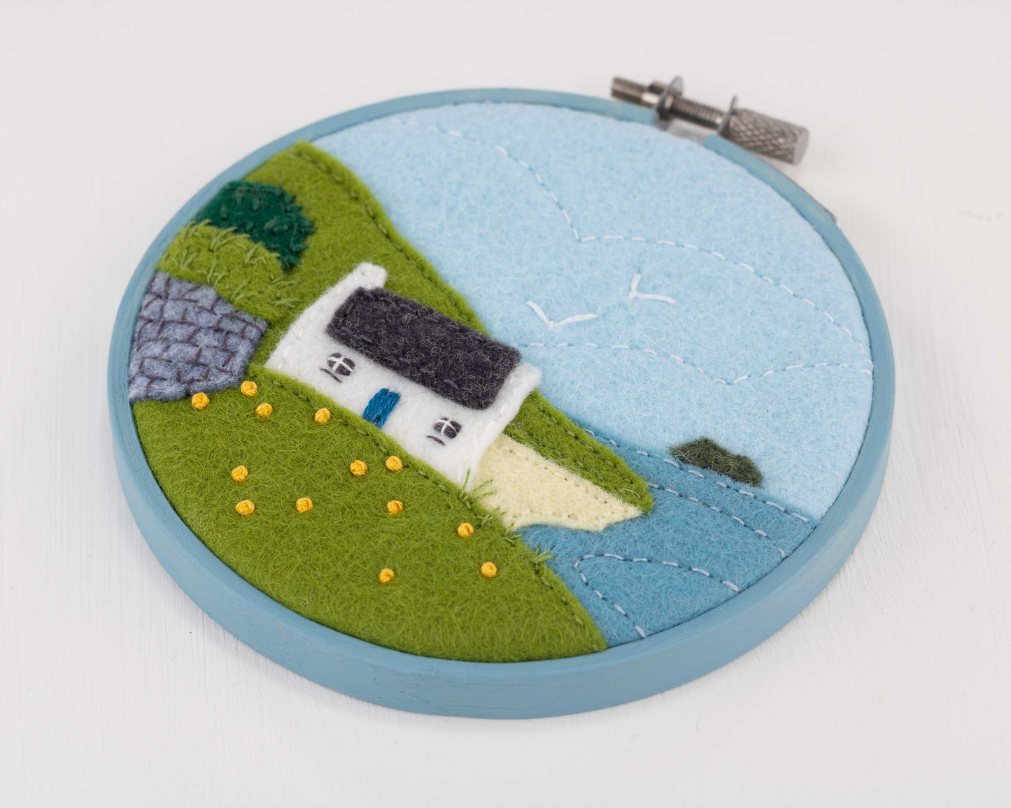 Great Blasket Island Cottage felt embroidery