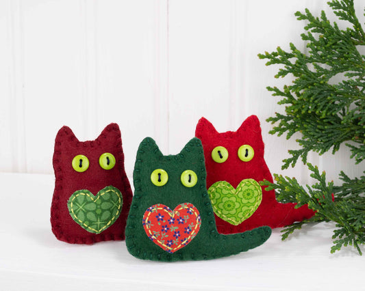 Felt Cat Christmas Ornaments