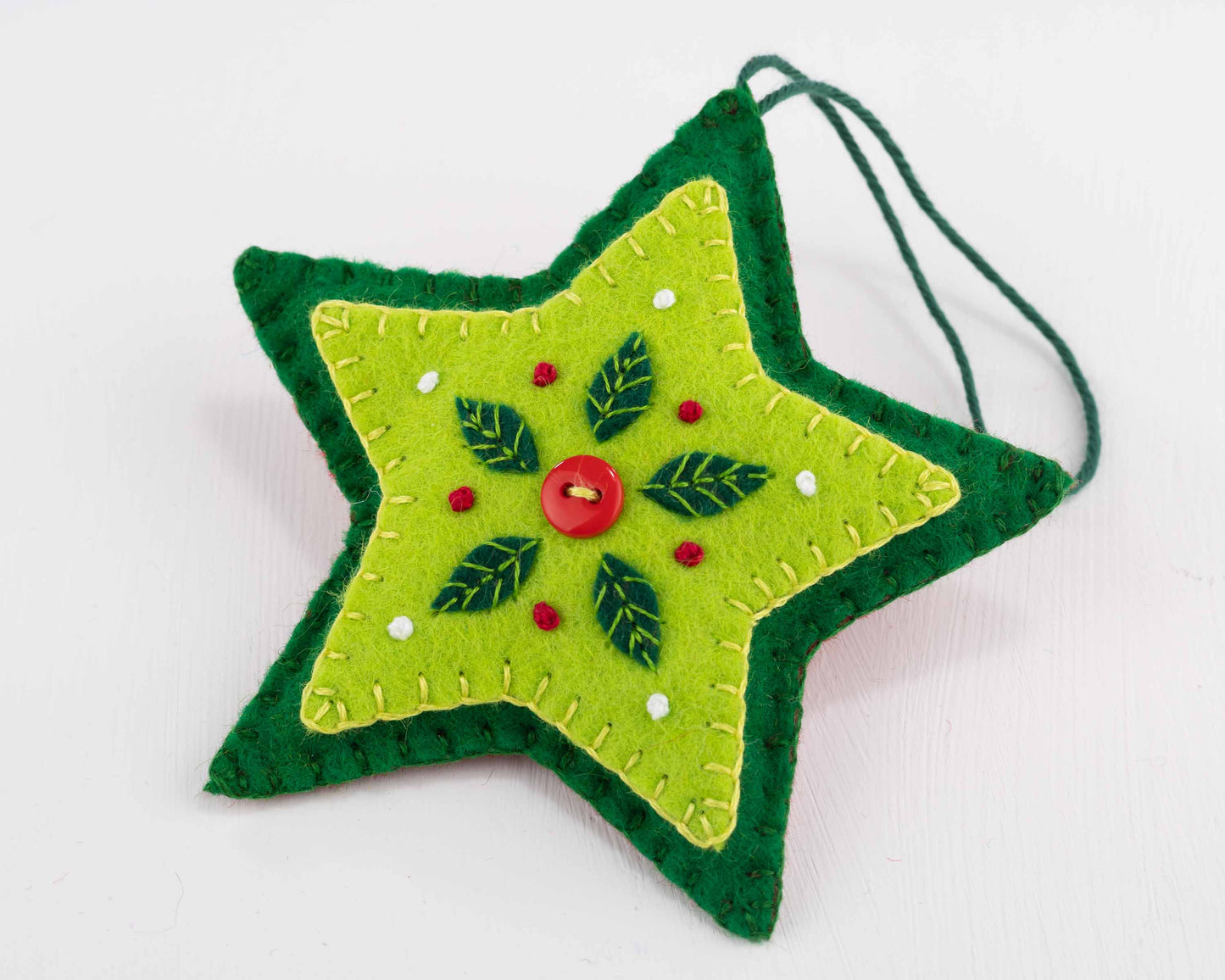 Star Christmas Ornament in Red and Green