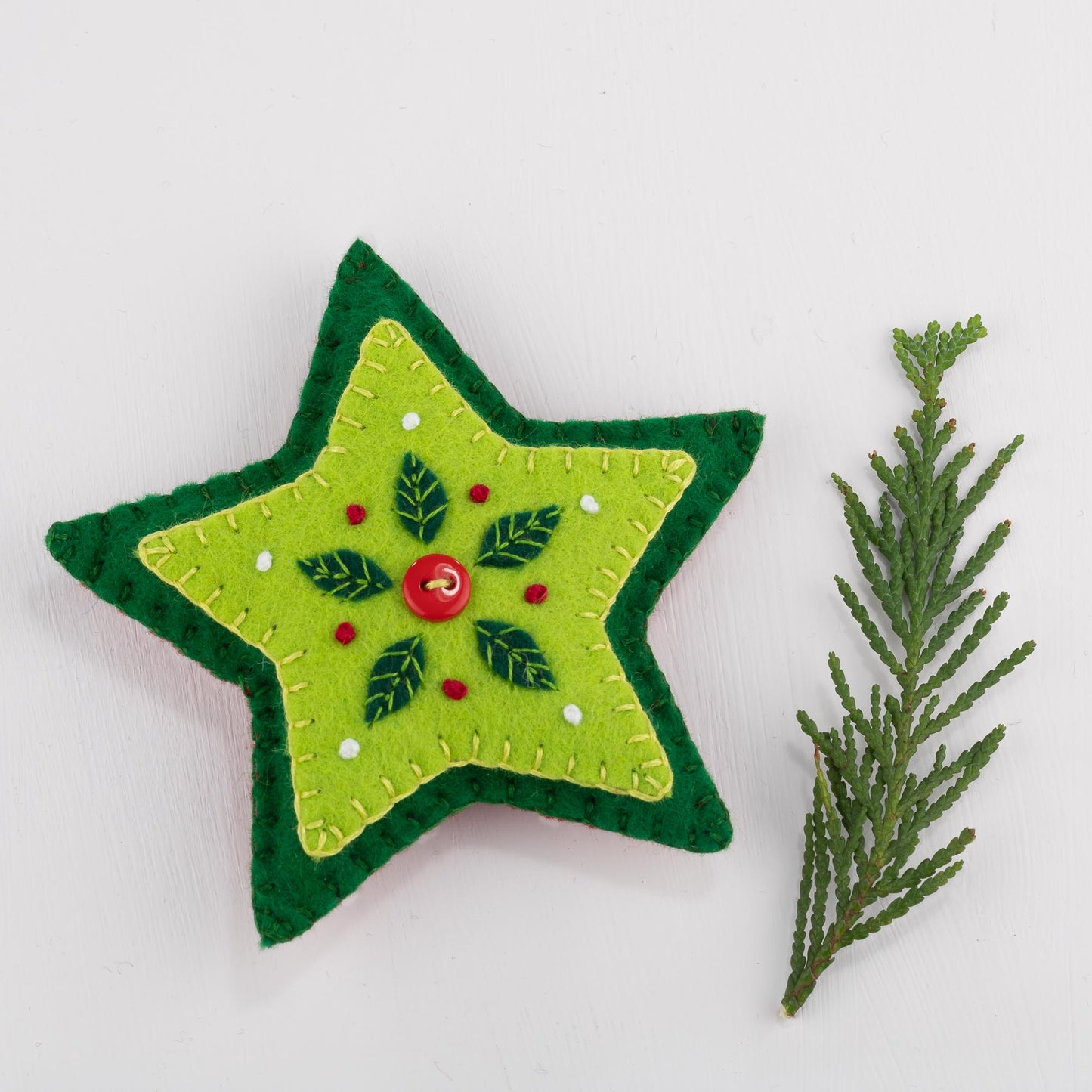 Star Christmas Ornament in Red and Green