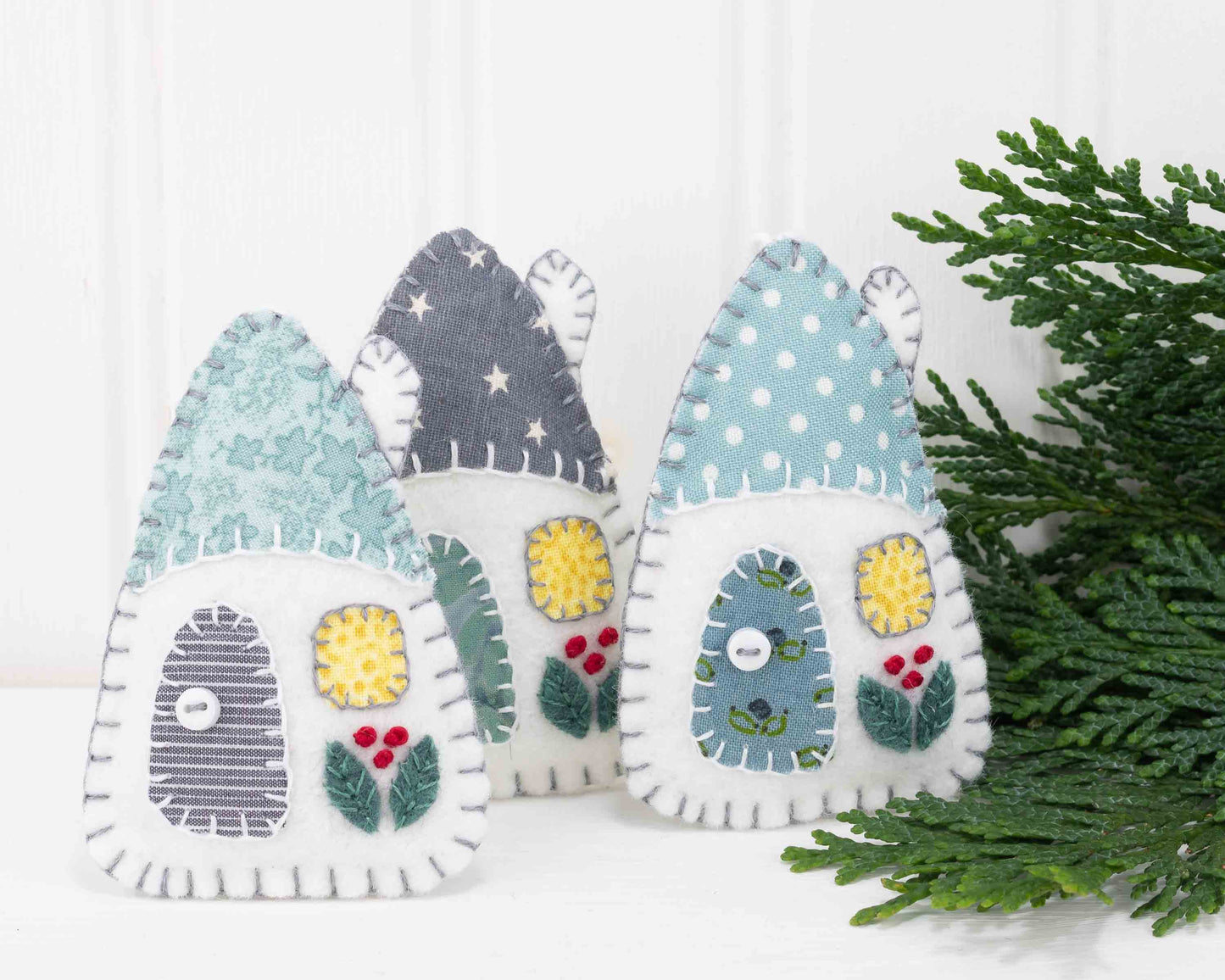 Grey and White Scandi House Ornaments