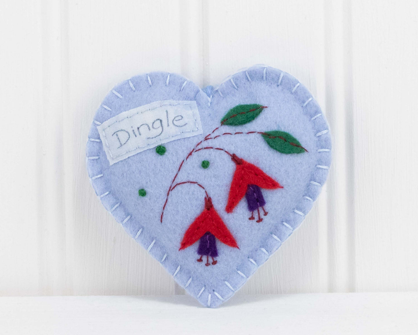 Dingle Fuchsia Felt Heart Ornament