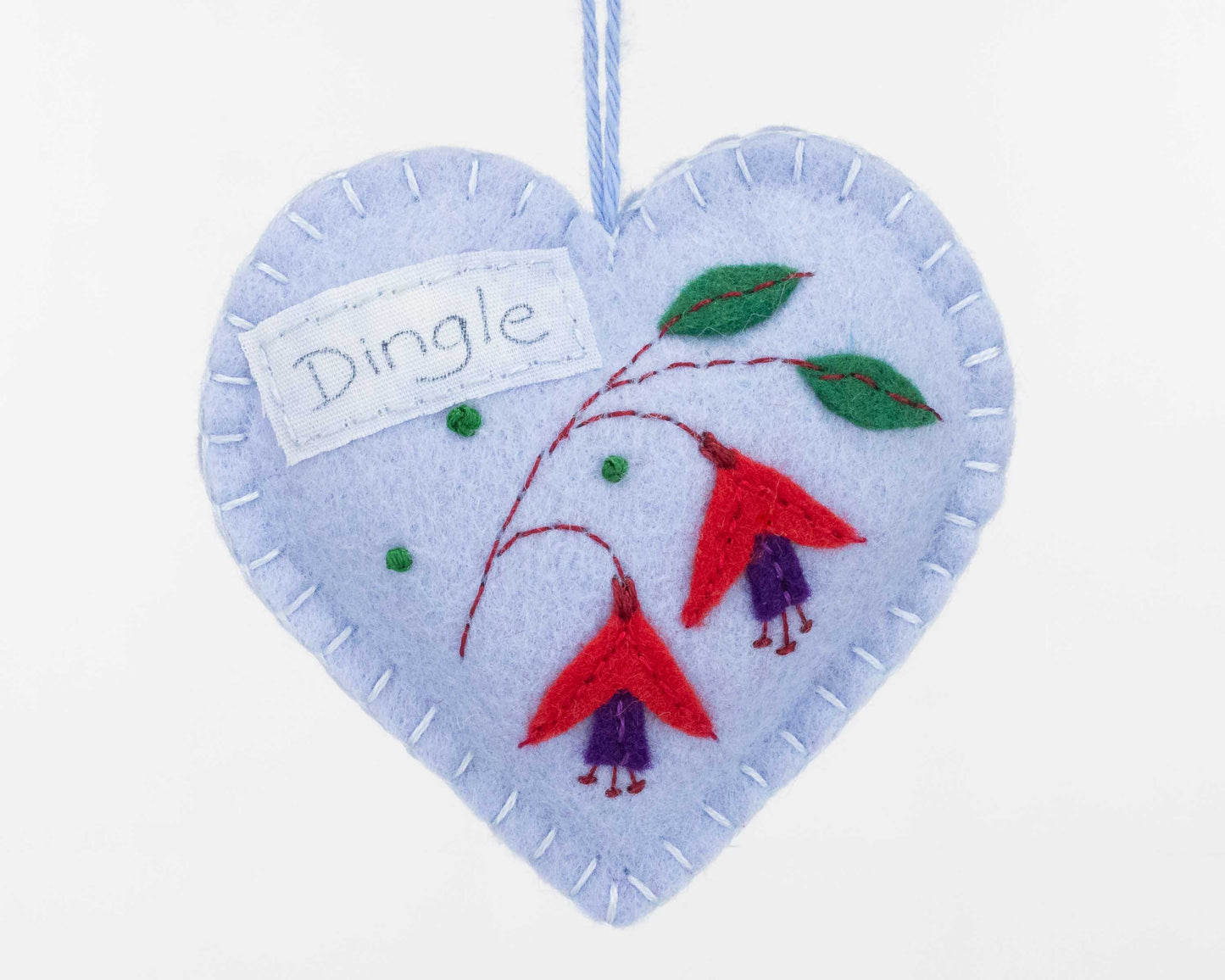 Dingle Fuchsia Felt Heart Ornament