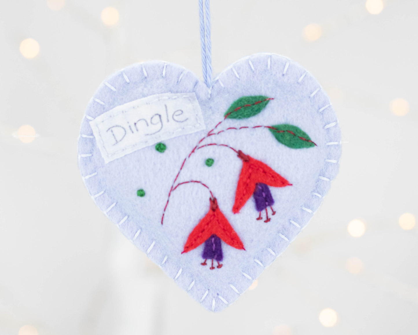 Dingle Fuchsia Felt Heart Ornament