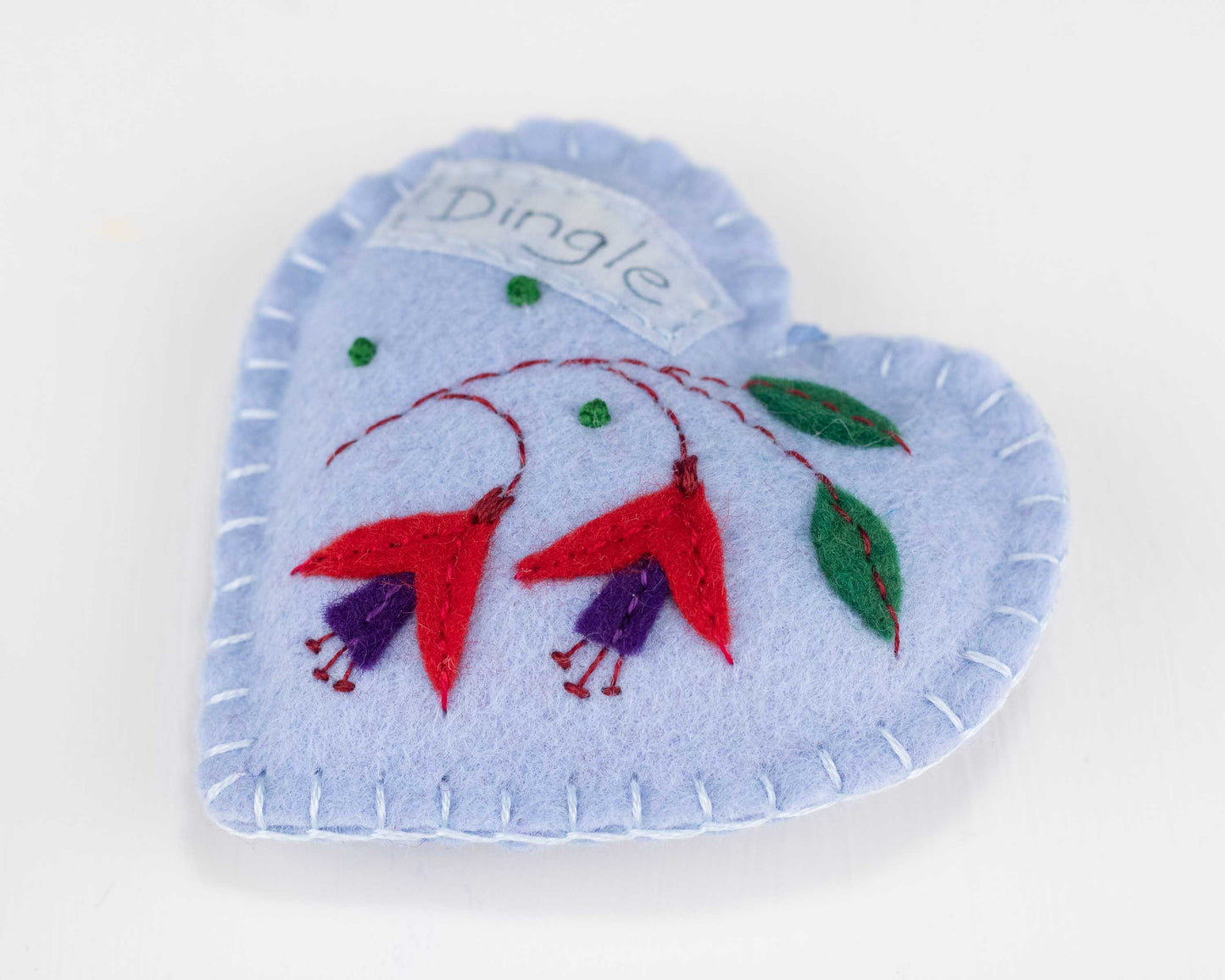 Dingle Fuchsia Felt Heart Ornament