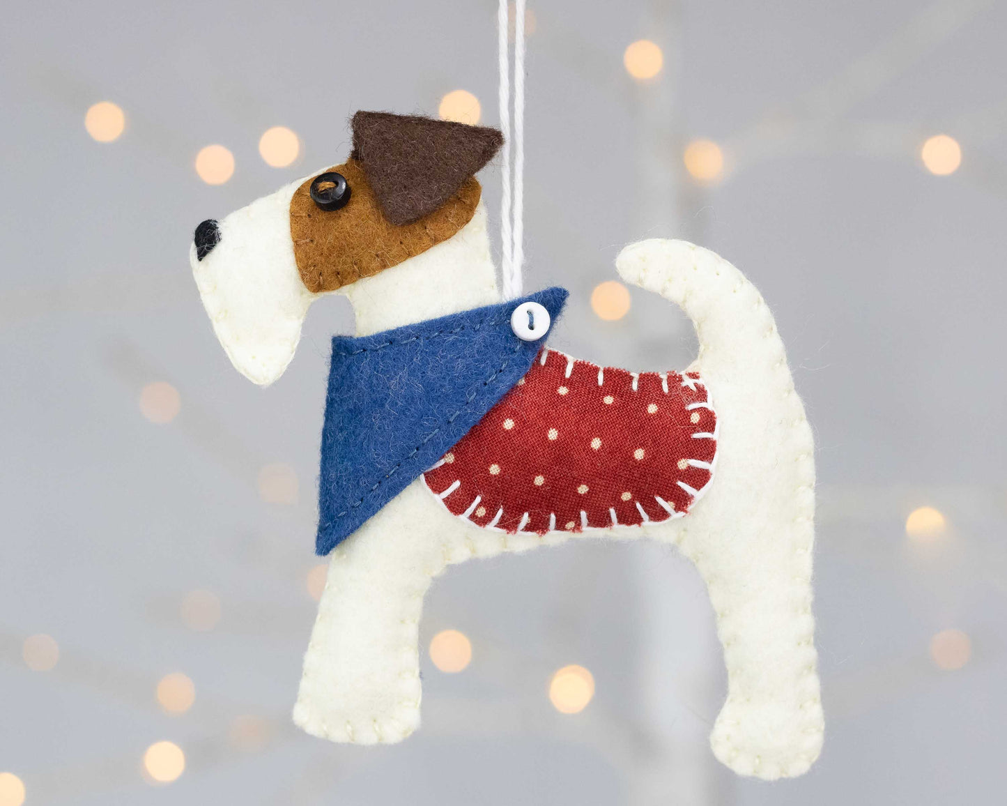 Fred the Fox Terrier Felt Dog Ornament