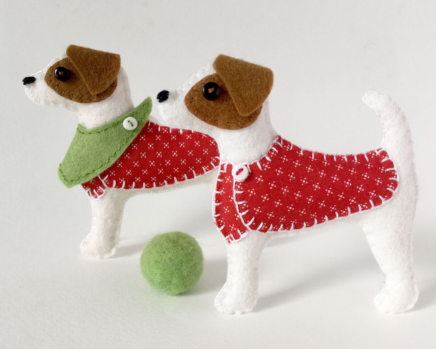 Jack Russell Dog Felt Ornament Sewing Pattern