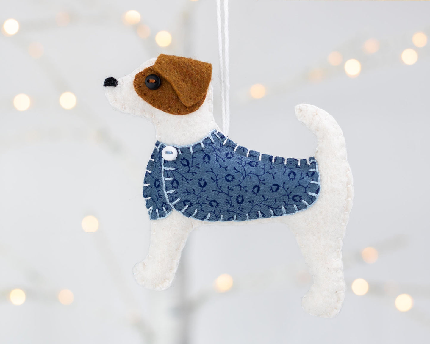Jack Russell Dog Felt Ornament Sewing Pattern