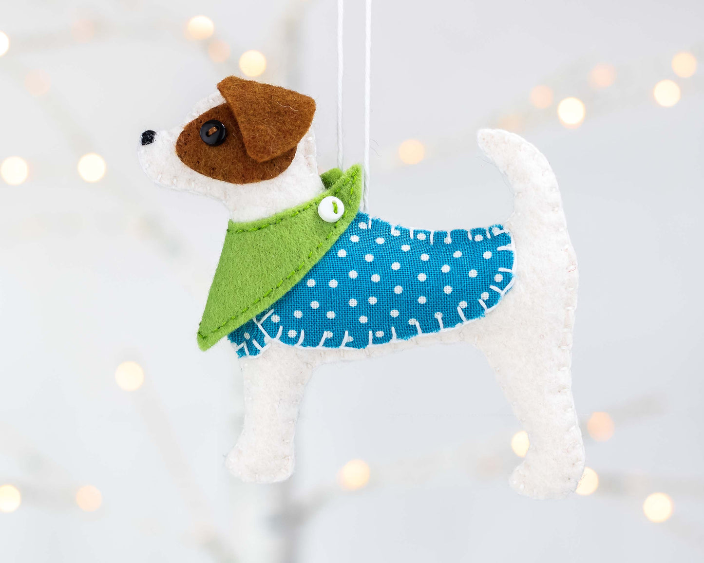 Jack Russell Dog Felt Ornament Sewing Pattern